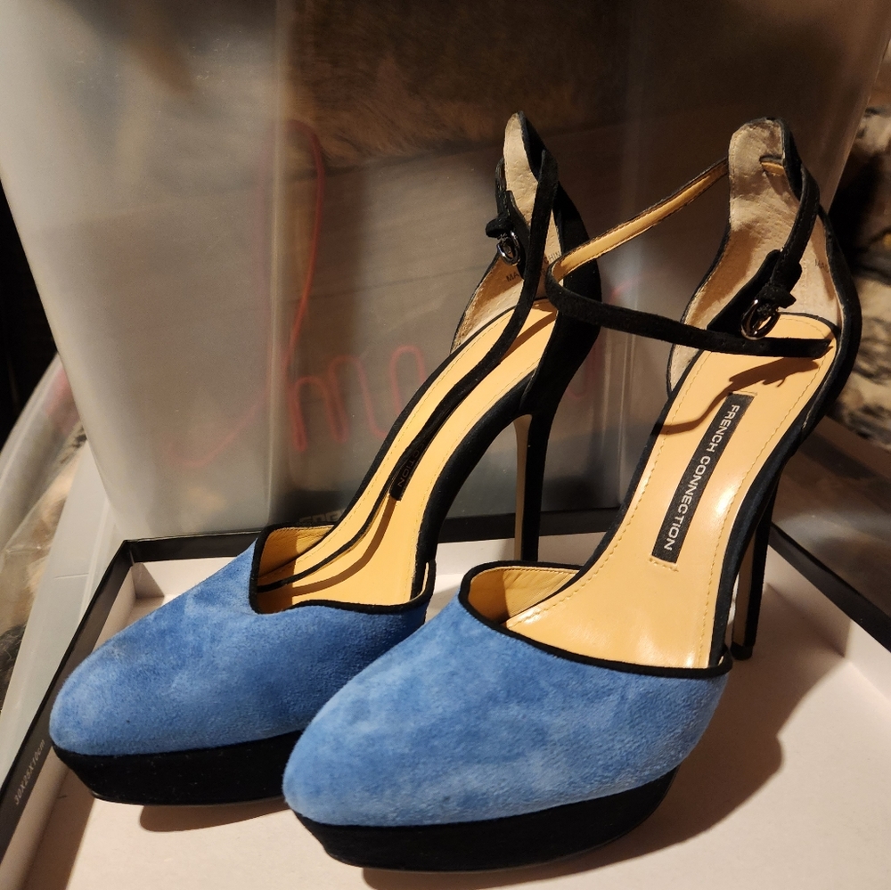 French Connection suede heels
